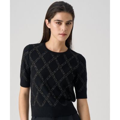 ANAYI/アナイ ラメアーガイルプルオーバー 95ブラック トップス【三越伊勢丹/公式】