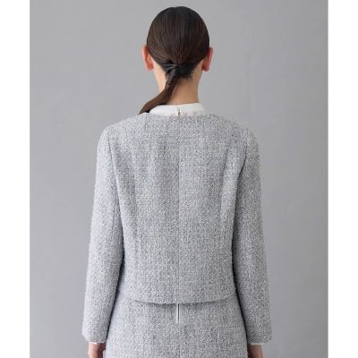 【セットアップ対応商品】メタルシャギーツイードＶネック　ジャケット