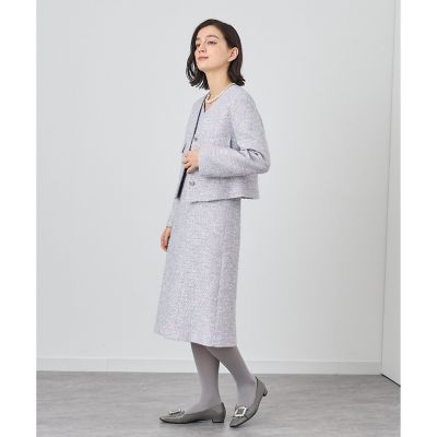【セットアップ対応商品】メタルシャギーツイードＶネック　ジャケット