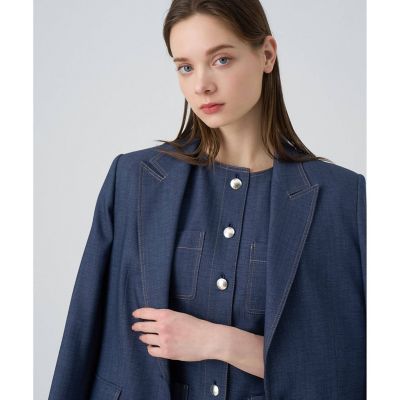 【セットアップ対応商品】オックスストレッチシングルジャケット