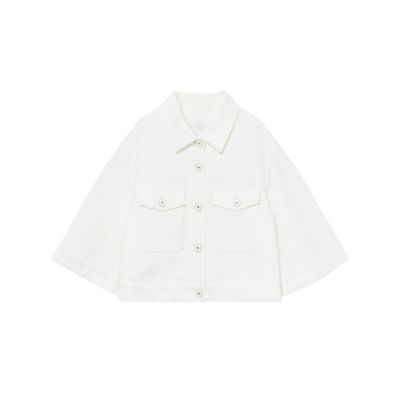 【セットアップ対応商品】ドビーツイードハーフスリーブブルゾン
