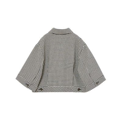 【セットアップ対応商品】ドビーツイードハーフスリーブブルゾン