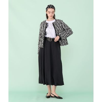 【セットアップ対応商品】モノトーンチェックツイード　ジャケット