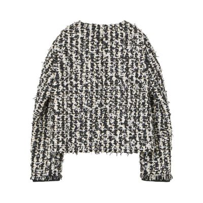 【セットアップ対応商品】モノトーンチェックツイード　ジャケット