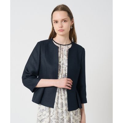 【送料無料】【セットアップ対応商品】バスケットツイードペプラム　ジャケット