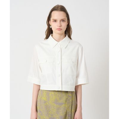 送料無料】【セットアップ対応商品】スラブデニムライク5分袖ブルゾン