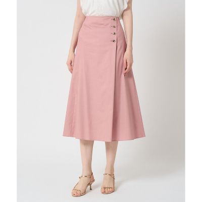【セットアップ対応商品】スラブデニムライクアシメ釦スカート