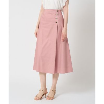 【セットアップ対応商品】スラブデニムライクアシメ釦スカート