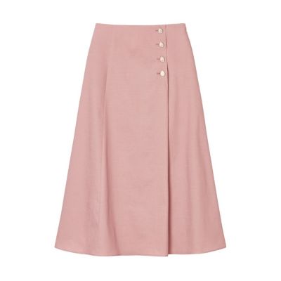 【セットアップ対応商品】スラブデニムライクアシメ釦スカート