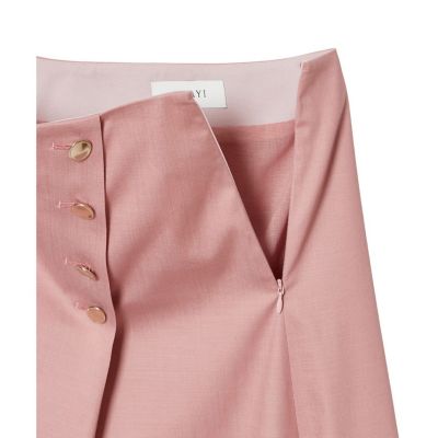 【セットアップ対応商品】スラブデニムライクアシメ釦スカート