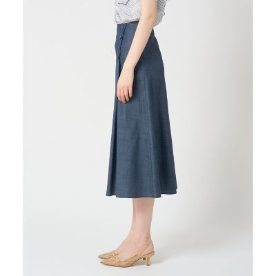 【セットアップ対応商品】スラブデニムライクアシメ釦スカート