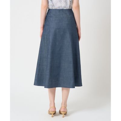 【セットアップ対応商品】スラブデニムライクアシメ釦スカート