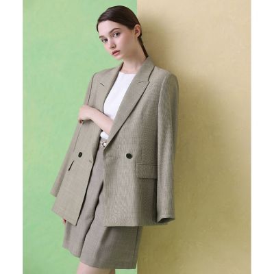 【セットアップ対応商品】麻調スラブドビーダブル　ジャケット