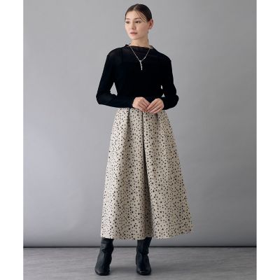 美品 ANAYI アナイ ジャガードレースプリーツスカート 濃ネイビー 38 美品 ANAYI アナイ ジャガードレースプリーツスカート 濃