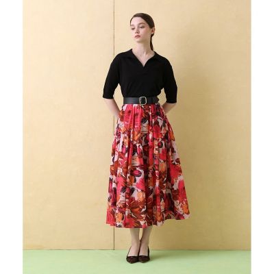 ペイントフラワープリントティアード スカート | ANAYI/アナイ