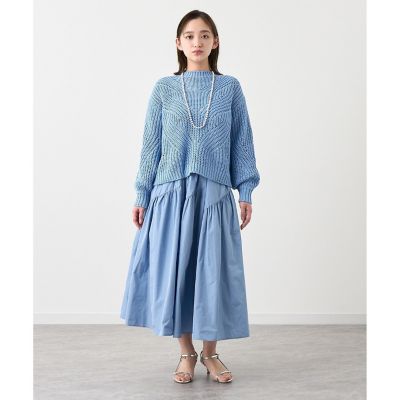 タフタ切替えティアード　スカート