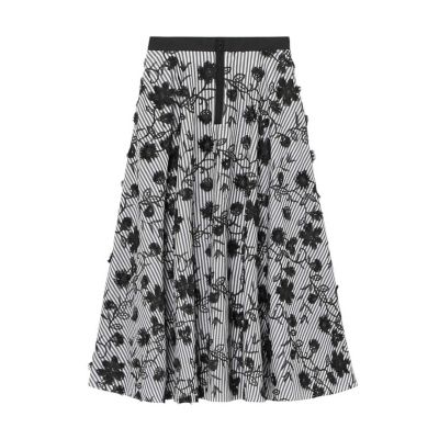 ANAYI ストライプフラワー刺繍スカート ANAYI｜ストライプフラワー刺繍フレア スカート | Rakuten Fashion