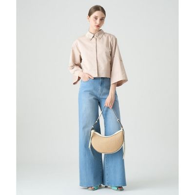 ストレッチデニムワイドパンツ