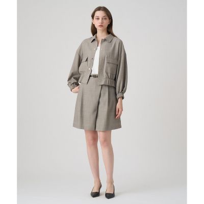 【セットアップ対応商品】麻調スラブドビーショートパンツ