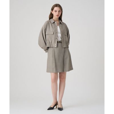 【セットアップ対応商品】麻調スラブドビーショートパンツ
