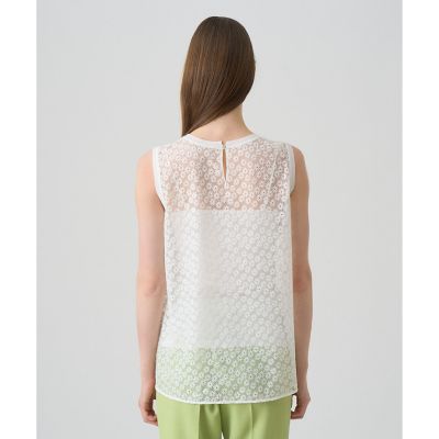 mamekurogouchi ノースリーブ刺繍ブラウス Mame Kurogouchi マメクロゴウチ Embroidery Sleeveless Blouse