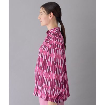 【セットアップ対応商品】アイシクルプリントカシュクールネック　ブラウス