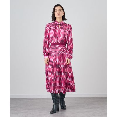 【セットアップ対応商品】アイシクルプリントカシュクールネック　ブラウス