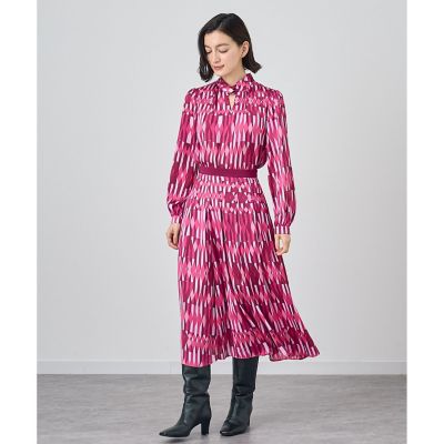 【セットアップ対応商品】アイシクルプリントカシュクールネック　ブラウス
