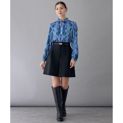 【セットアップ対応商品】アイシクルプリントカシュクールネック　ブラウス