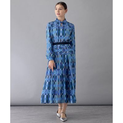 【セットアップ対応商品】アイシクルプリントカシュクールネック　ブラウス