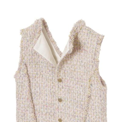 セットアップ対応商品】フェザーツイードVネック ブラウス