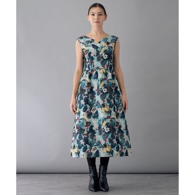 【Sairi】ジャガードワンピース ブルー Mサイズ Sairi様専用】ジャガードワンピース ブルー Mサイズ
