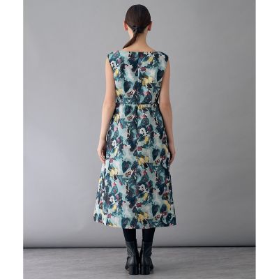 美品　ANAYI アナイ　ネイビー Vネック 半袖ワンピース　38 M 細見え ANAYI（アナイ）の「バイカラーペイズリーVネック ワンピース