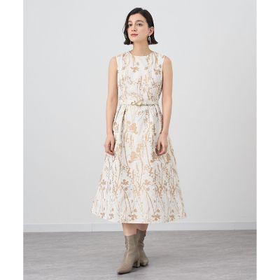 ANAYI ペイントジャガード タックワンピース ANAYI｜シルエットフラワージャガードタック ワンピース
