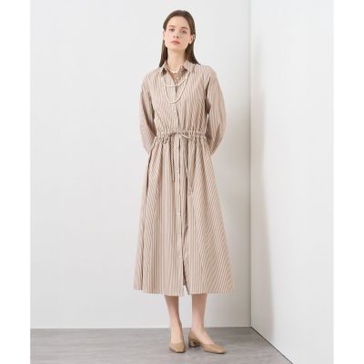 ストライプドロストシャツ　ワンピース