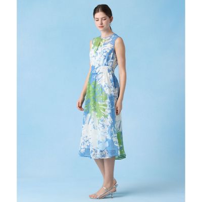 【美品♡2020モデル】アナイ　フラミンゴプリントシャーリングワンピース　紺 未使用級♡2020モデル】アナイ フラミンゴプリントシャーリング
