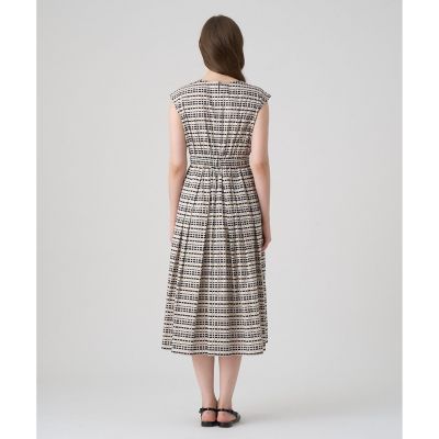 モダンチェックプリントカシュクールワンピース