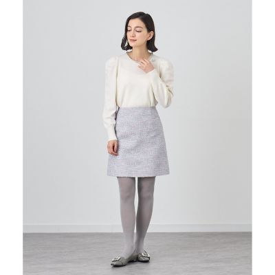 【1125】アナイ　ビジューネックボリュームスリーブ プルオーバー　ピンク ビジューネックボリュームスリーブ プルオーバー | ANAYI/アナイ