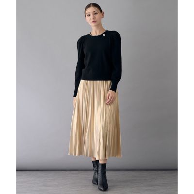 ビジューネックボリュームスリーブ プルオーバー | ANAYI/アナイ
