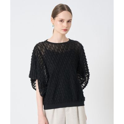 【SALE】ANAYI/アナイ パピヨンシャギージャガードプルオーバー 95ブラック トップス【三越伊勢丹/公式】