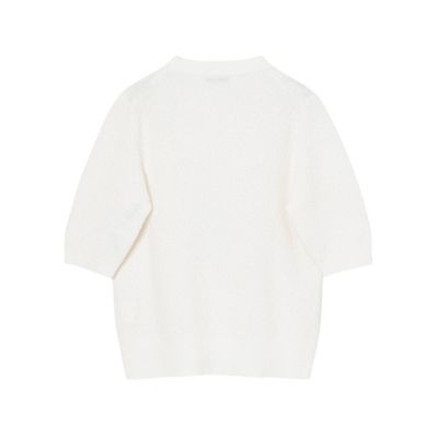 【美品１回着用のみ】アナイ コットンスムース5分袖 プルオーバー 白 ３８ 美品1回着用のみ】アナイ コットンスムース5分袖 プルオーバー