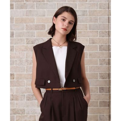 ANAYI/アナイ 【予約商品6月下旬以降順次お届け】リネンライクビエラショートジレ