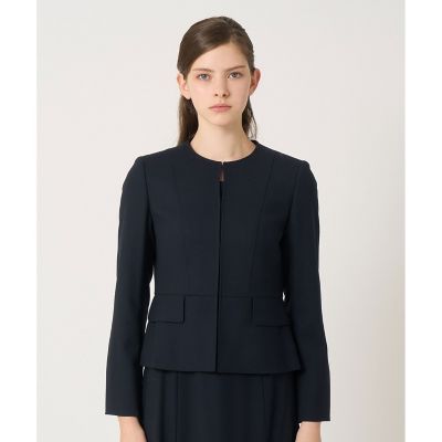 セットアップ対応商品】ウールジョーゼットクルー ジャケット