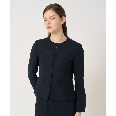 ANAYI ベルスリーブショート丈ジャケット ブラック 36 antiqua ジャケット テーラードジャケット ショート丈ジャケット