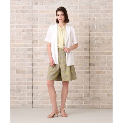 セットアップ対応商品】リネンライクビエラ半袖 ジャケット