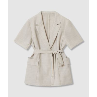 セットアップ対応商品】リネンライクビエラ半袖 ジャケット | ANAYI