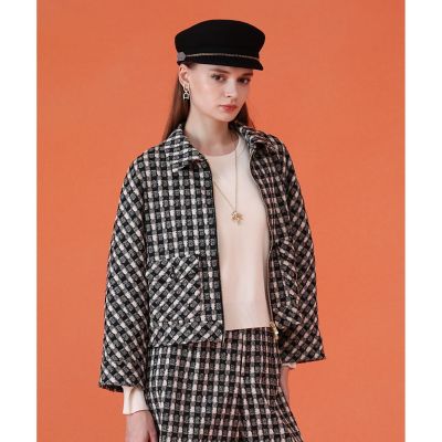 ＜ANAYI＞【セットアップ対応商品】ツイーディージャカードポケットブルゾン