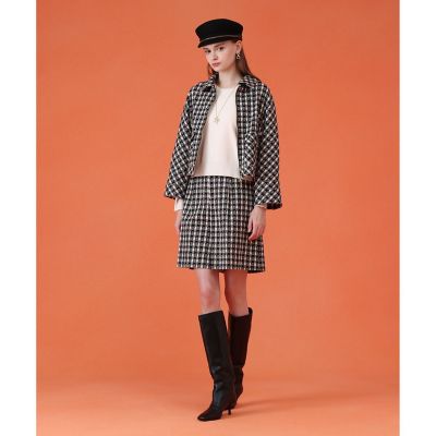完売色✨25AW新品✨ANAYI アナイ　ツイーディージャガードキュロットパンツ セットアップ対応商品】ツイーディージャカードポケットブルゾン