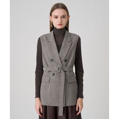 ANAYI ベージュ ジレ セットアップ対応商品】ポリツイルベルテッドジレ | ANAYI