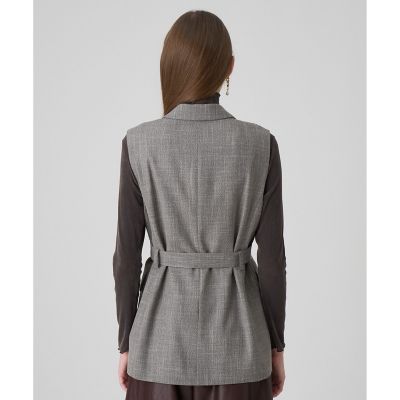 【ANAYI】アナイ ダブルブレストバックベルトロングジレ キャメル 38 ANAYI】アナイ ダブルブレストバックベルトロングジレ キャメル